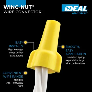 Ideal Industries Wing-Nut 451 Wire Connectors (Yellow - 250pk)