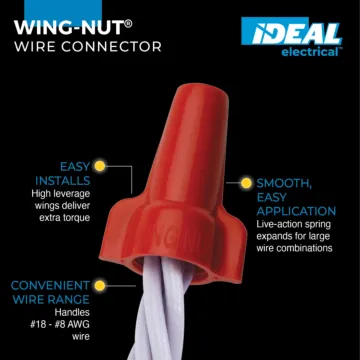 Ideal Industries Wing-Nut 452 Wire Connectors (Red - 250pk)