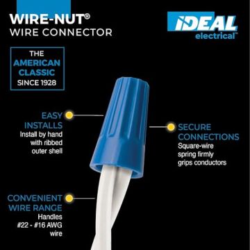 Ideal Industries Wing-Nut 72B Wire Connector (Blue - 100pk)