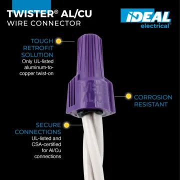 Ideal Industries Twister Al-Cu Wire Connectors (Purple - 10pk)