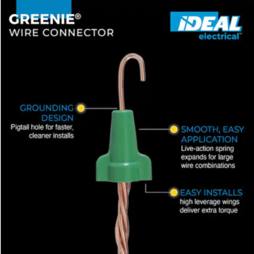 Ideal Industries Greenie Grounding 92 Wire Connector (Green - 100pk)