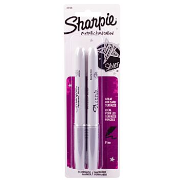 Sharpie Metallic Fine Point Permanent Marker (Silver - 2pk)