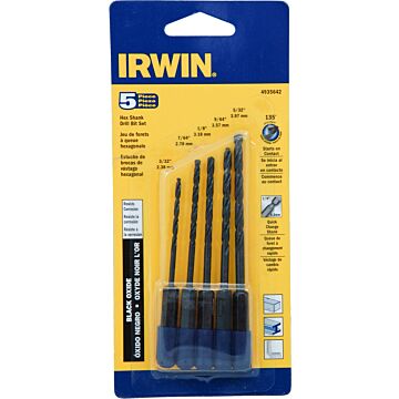 Irwin IRWIN Black Oxide Hex Shank Drill Bit, 1/16-Inch