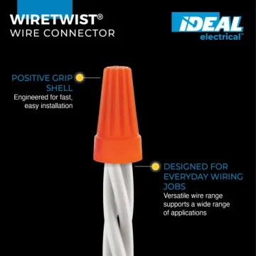Ideal Industries WireTwist WT3 Wire Connector (Orange - 25pk)