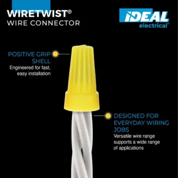 Ideal Industries WireTwist WT4 Wire Connector (Yellow - 25pk)