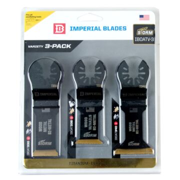 Imperial Blades IBOATV-3 One Fit™ Storm Titanium Metal/Wood Variety Pack, 3PC