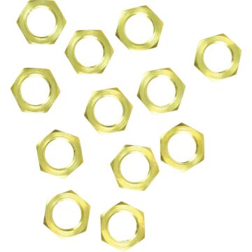 Jandorf 1/8 In. IP Solid Brass Hex Nuts (12-Pack)