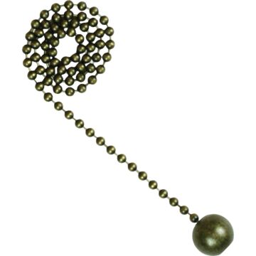 Jandorf 12 In. Pull Chain with Round Antique Brass Ball