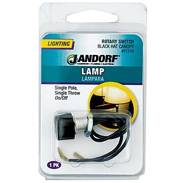 Jandorf 125 V Single Circuit Rotary Switch (Black)