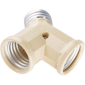 Leviton 15 Amp 660-Watt Twin Light-Socket Adapter, Black