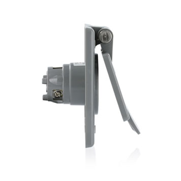 Leviton 15 Amp, 125 Volt, Power Inlet Receptacle, Straight Blade, Industrial Grade