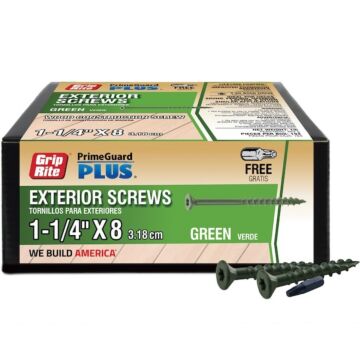 Grip-Rite Deck Screw 1-1/4" 1lb PG Green