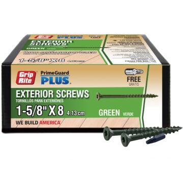 Grip-Rite T25 Star Deck Screw (Green - 1 lb) #8 x 1-5/8 in.