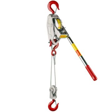 Lug-All 1.5 ton 1500 lb 10 ft Single Line 5 ft Double Line Heavy Duty Ratcheting Cable Hoist/Puller