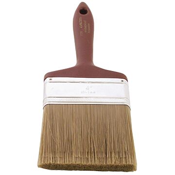 Linzer Paint Brush, 4 in W, 3 in L Bristle, Polyester Bristle, Beaver Tail Handle