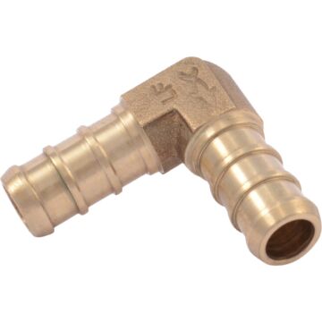 SHARKBITE SharkBite 3/8 In. x 3/8 In. Barb 90 Deg. Brass PEX Elbow (1/4 Bend)