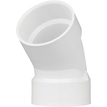 Charlotte Pipe 3 In. Schedule 40 45 Deg. Short Radius DWV PVC Elbow (1/8 Bend)