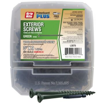 Grip-Rite T25 Star Deck Screw (Green - 5 lb) #9 x 3 in.