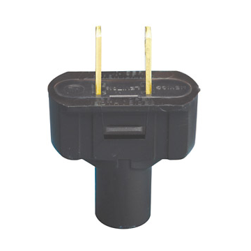 Leviton 15 Amp Non-Polarized Plug, Non-Grounding, Black