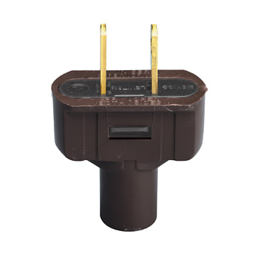 Leviton 15 Amp Non-Polarized Plug, Non-Grounding, Brown