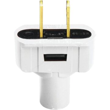 Leviton 15 Amp Non-Polarized Plug, Non-Grounding, White