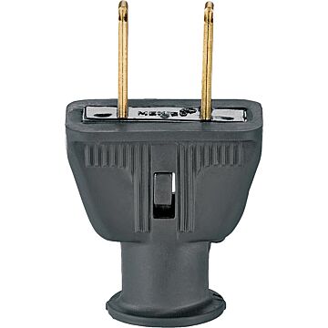 Leviton 15 Amp Non-Polarized Plug, Non-Grounding, Black