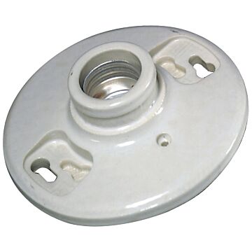 Leviton One-Piece Glazed Porcelain Outlet Box Mount, Aluminum, White
