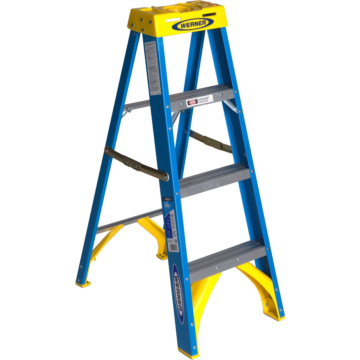 Werner Type I Fiberglass Step Ladder - 4 ft