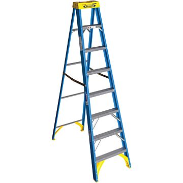 Werner Type I Fiberglass Step Ladder - 8 ft