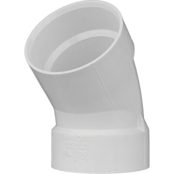 Charlotte Pipe 6 In. Schedule 40 45 Deg. Short Radius DWV PVC Elbow (1/8 Bend)