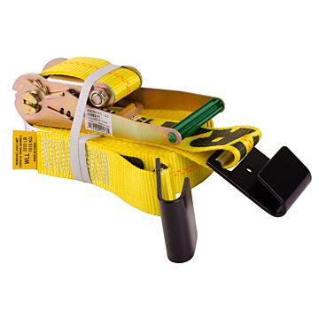 Ancra Cargo Heavy-Duty Ratchet Tie-Down w/ Flat Hooks (Yellow) 2 in. x 30 ft