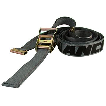 Ancra Cargo Logistics Ratchet Strap w/ Spring-Actuated E-Fittings (Gray) 2 in. x 16 ft
