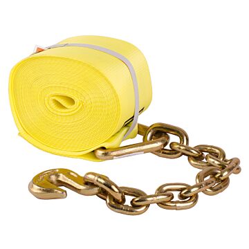 Ancra Cargo Winch Strap w/ Chain End (Yellow) 4 in.  x 30 ft