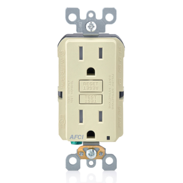 Leviton 15A 125V AFCI Tamper-Resistant Receptacle/Outlet with 20A Feed-Through (Ivory)