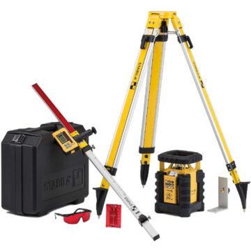 Stabila 16-1/2 in L x 19 in H x 9-1/2 in W 9 AA Self-Leveling Dual Slope Rotating Laser Level