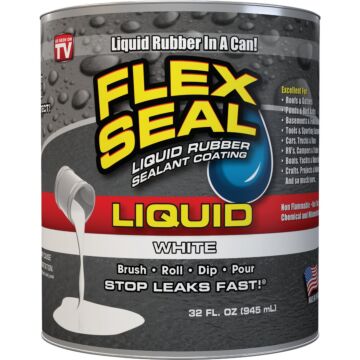 Flex Seal Liquid Rubber Sealant (White) 1 qt
