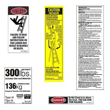 Werner Fiberglass Stepladder/Platform Ladder LeanSafe Ladder Label