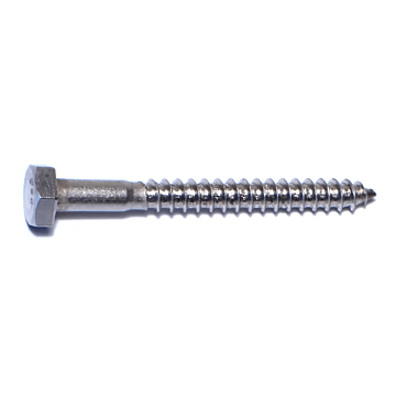 1/4" x 2-1/2" Hex Head, Lag Screw, Stainless Steel 