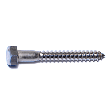 5/16" x 2-1/2" Hex Head, Lag Screw, Stainless Steel 