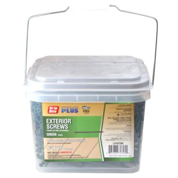 Grip-Rite T25 PrimeGuard Exterior Screw (Green - 25 lb Box) #10 x 4 in.