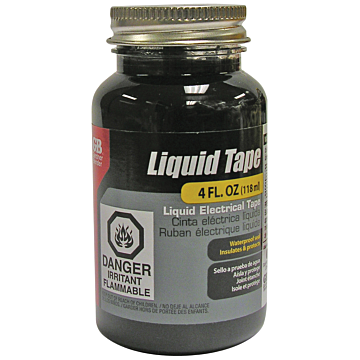 Gardner Bender Liquid Electrical Tape, Waterproof Seal, All Indoor/Outdoor Uses, Includes Brush, Black, 4oz, 1/Jar