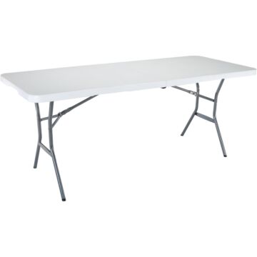 Lifetime Products Lifetime 6 Ft. x 30 In. White Granite Light Commercial Fold-In-Half Table