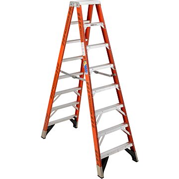 Werner Type IAA Fiberglass Twin Ladder - 8 ft