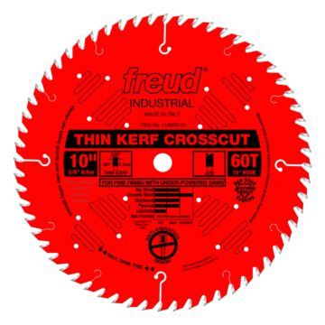 Freud Tools Thin Kerf Fine Finish Crosscut Blade - 10 in.