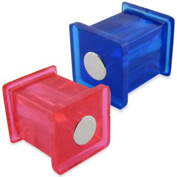 Master Magnetics Plastic Pink + Blue Neodymium Magnetic Push Pin Squares