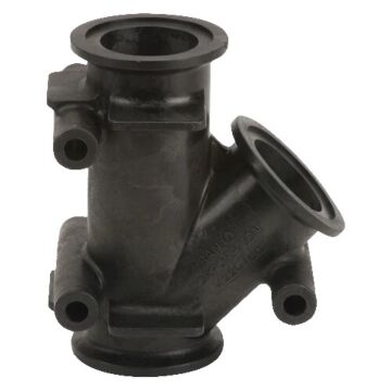 Banjo 2" Full Port Y Flange with 3/4" Female NPT Gauge Port, 45deg Poly Fitting