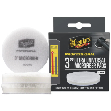 Meguiars Professional Ultra Universal Microfiber Pads (White - 3pk) 3 in.