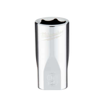 Milwaukee 1/4" Drive 9mm Metric Socket with FOUR FLAT™ Sides