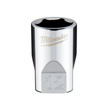 Milwaukee 1/4" Drive 12mm Metric Socket with FOUR FLAT™ Sides