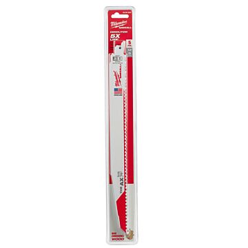 Milwaukee 12" 5 TPI AX™ SAWZALL® Blade for Wood with Nails (5 PK)